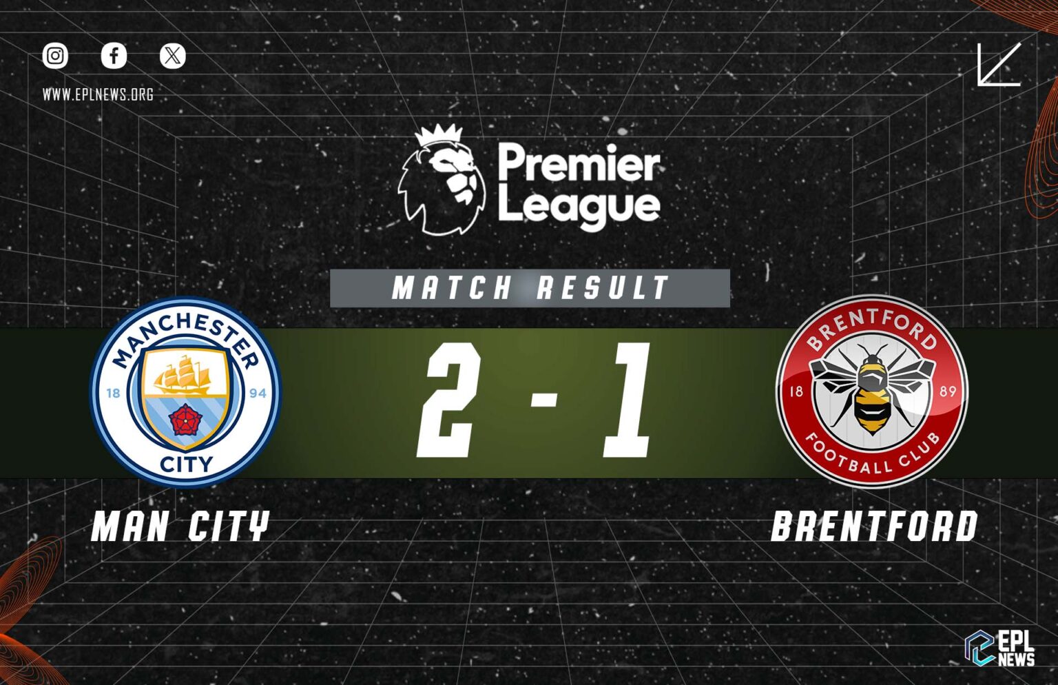 Bản tin Manchester City vs Brentford 2-1