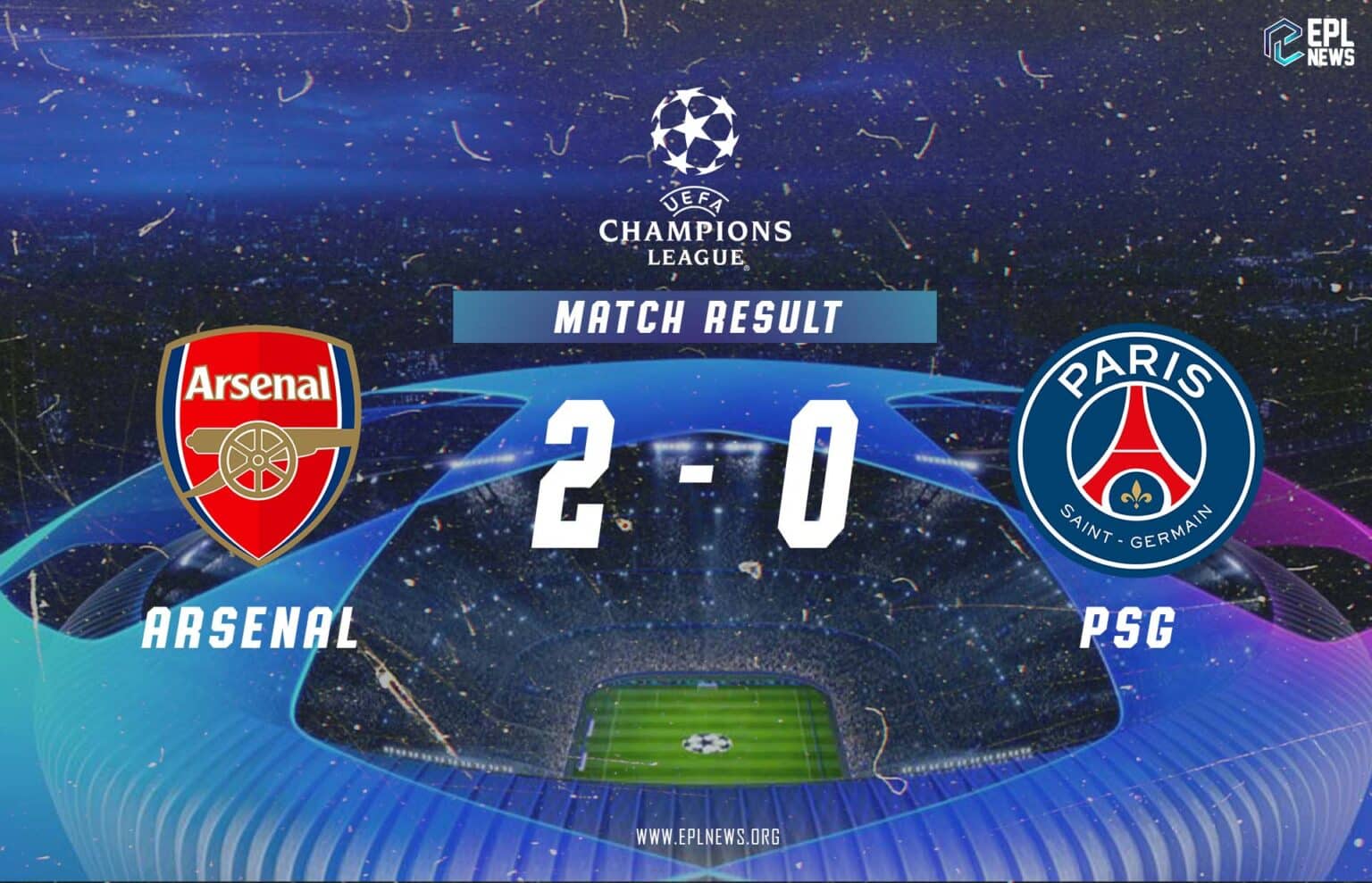 Arsenal vs PSG 2-0 Report