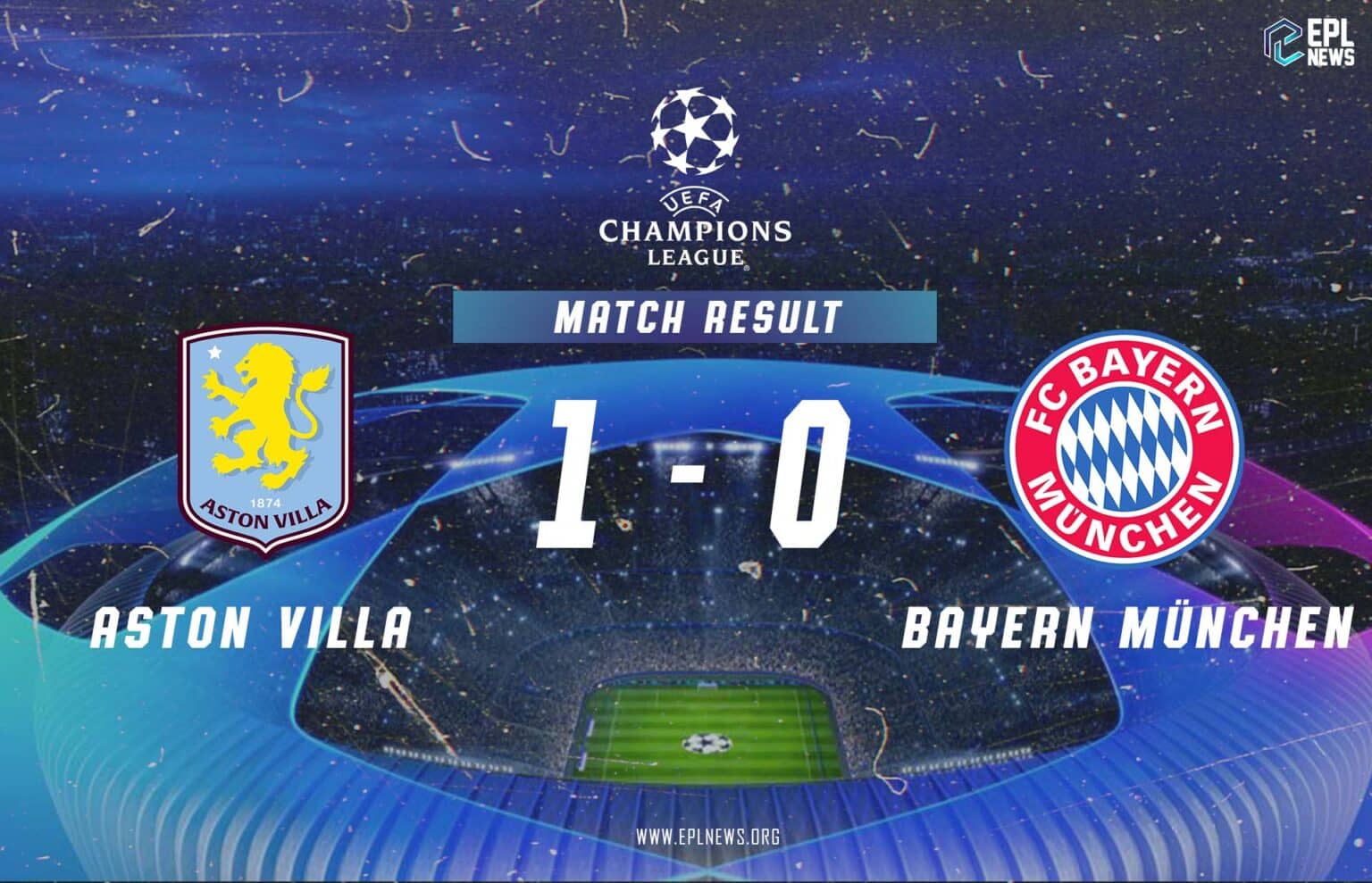 Aston Villa vs Bayern Munich 1-0 Report